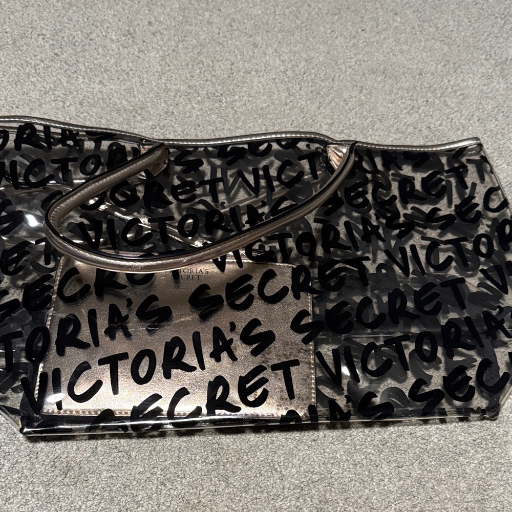 Victoria's Secret Black and Metallic Tote